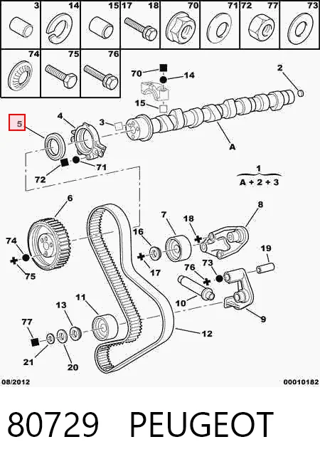 Vedação dianteira de cambota de motor para Ford Fiesta