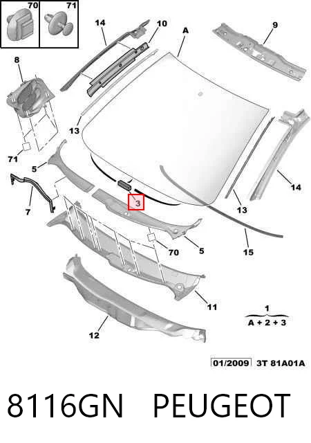 Pára-brisas para Peugeot 206 + 2L, 2M
