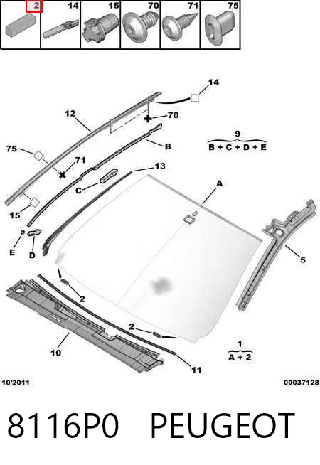 Pára-brisas para Peugeot 607  9D, 9U