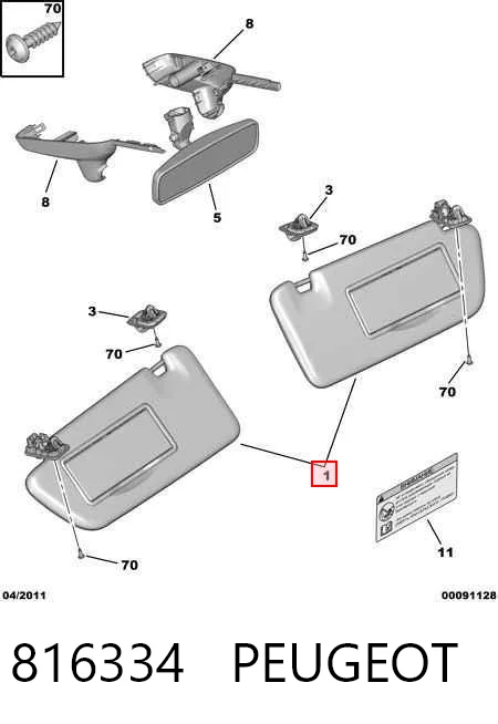 Pala contra o sol Peugeot 3008  0U ao melhor preço