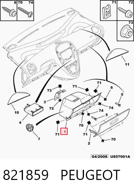 Caixa para porta-luvas (porta-luvas) Citroen Xsara  N68 ao melhor preço
