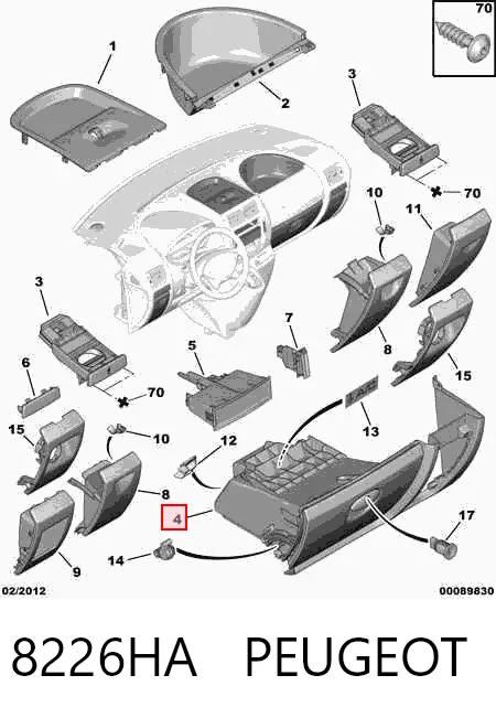 Caixa para porta-luvas (porta-luvas) Citroen Jumpy II  ao melhor preço