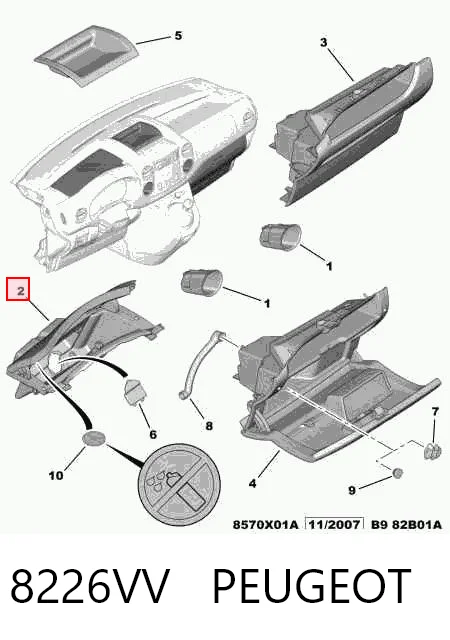 Caixa para porta-luvas (porta-luvas) para Citroen Berlingo  B9