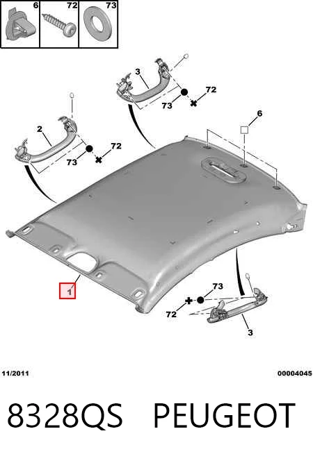 Revestimento do teto Peugeot 607 9D, 9U ao melhor preço