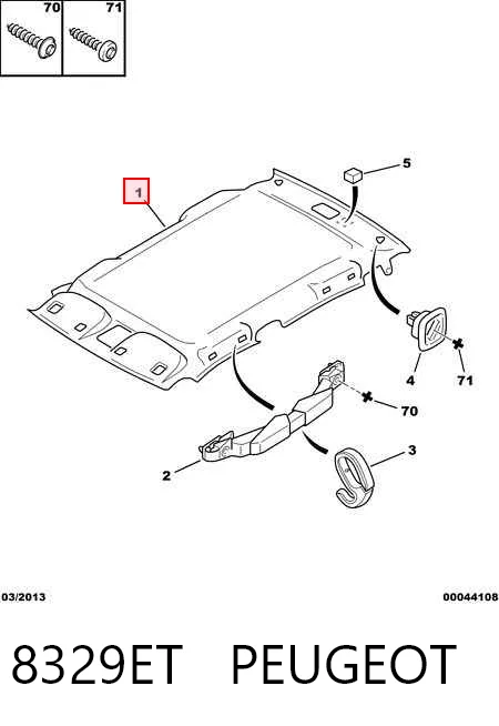 Revestimento do teto Peugeot 406  8B ao melhor preço
