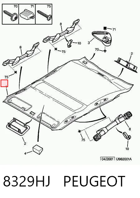 Revestimento do teto Citroen Xsara  N68 ao melhor preço