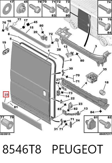 Moldura da porta lateral (deslizante) Chrysler 735422921 preço, a partir de 46,97 USD