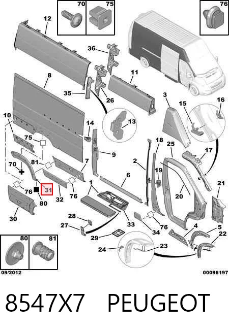 735422800 Chrysler Expansor direito (placa sobreposta) de arco do pára-lama traseiro