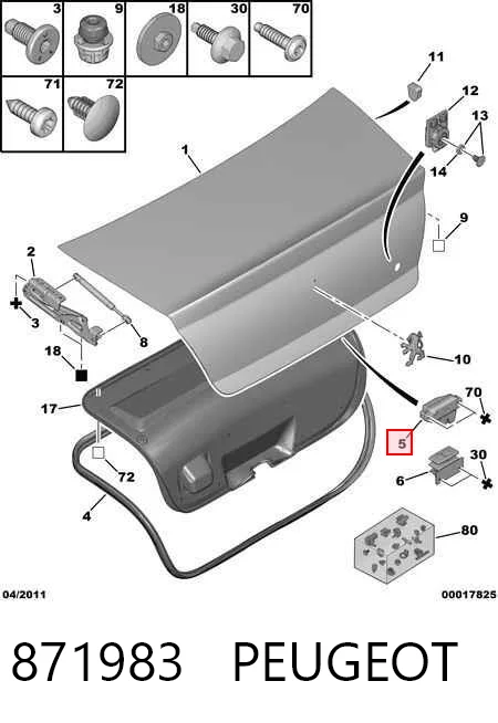 Fecho de tampa de porta-malas (de 3ª/5ª porta traseira) Peugeot 407 6D ao melhor preço