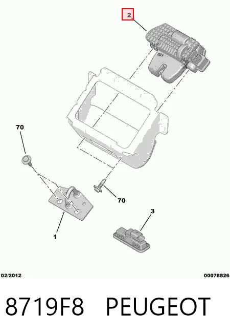 8719F8 Peugeot/Citroen Fecho de tampa de porta-malas (de 3ª/5ª porta traseira)