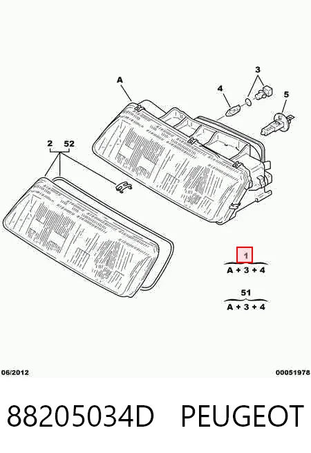 Luz direita Citroen ZX hatchback (N2) (1991 - 1997) 