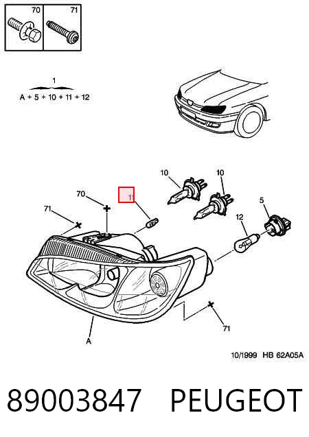  Luz direita Peugeot 306 hatchback (7A) (1993 - 2001) 