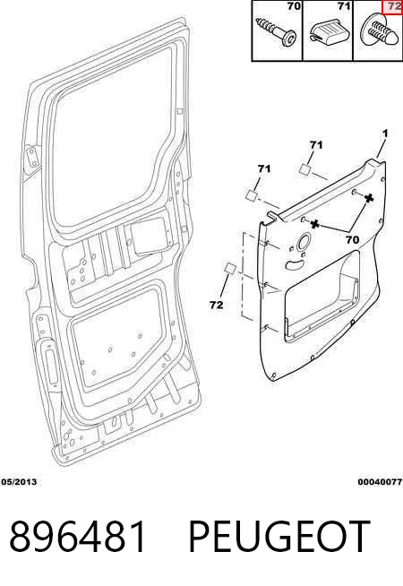 896481 Peugeot/Citroen Cápsula (prendedor) de fixação de revestimento da porta