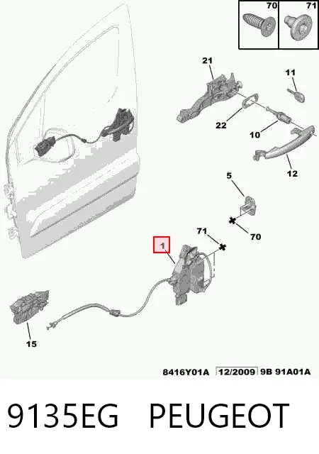 Fecho da porta dianteira esquerda Citroen Berlingo  K9 ao melhor preço