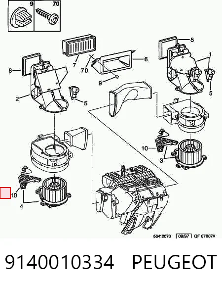 9140010334 Peugeot/Citroen Resistor (resistência) de ventilador de forno (de aquecedor de salão)