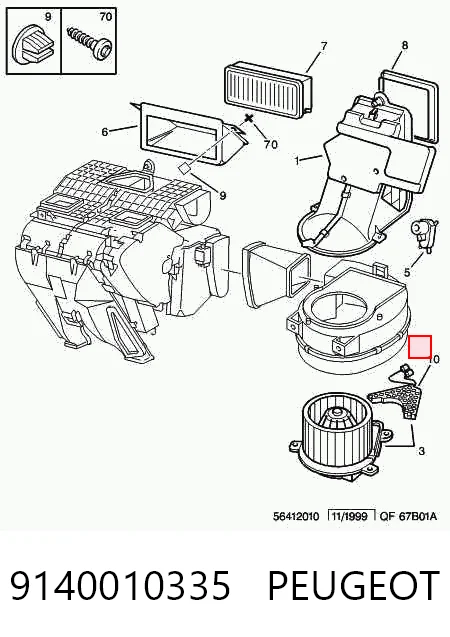 9140010335 Peugeot/Citroen Resistor (resistência) de ventilador de forno (de aquecedor de salão)