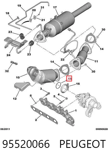Compre K68282995AA Fiat/Alfa/Lancia Vedante de turbina dos gases de escape, escape