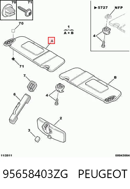 Pala contra o sol Citroen ZX  N2 ao melhor preço
