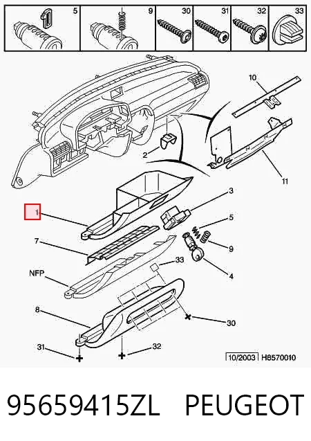 Caixa para porta-luvas (porta-luvas) Citroen ZX  N2 ao melhor preço