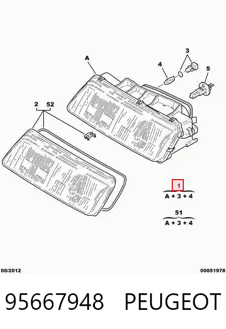 Luz direita para Citroen ZX N2