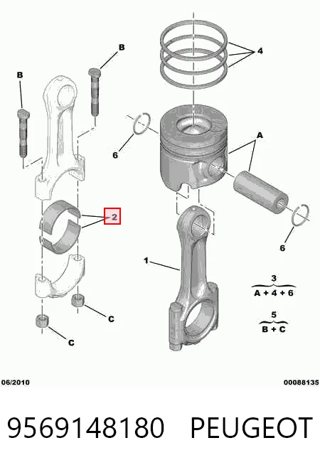 Folhas inseridas de cambota de biela, kit, padrão (STD) Glyco 713952