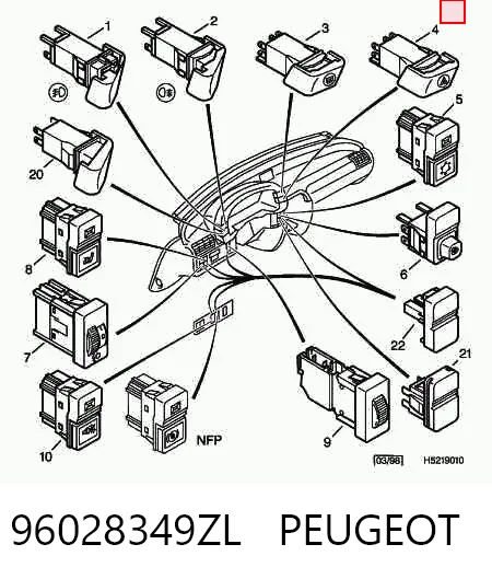 Botão de ativação do sinal de emergência Citroen ZX  N2 ao melhor preço