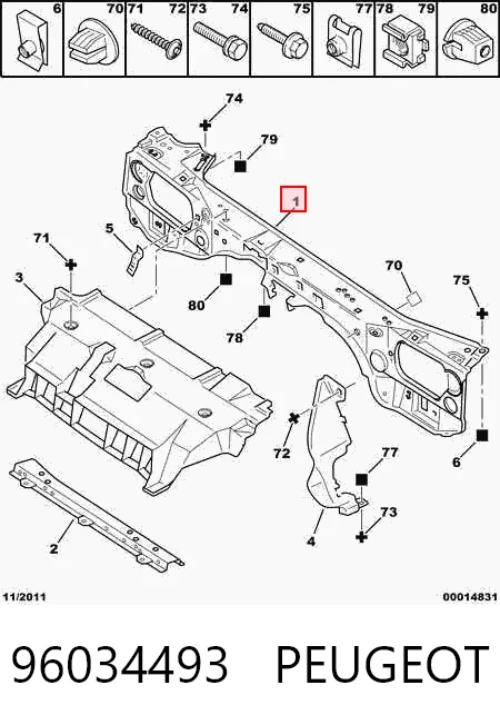  Suporte do radiador montado (painel de montagem de fixação das luzes) Citroen ZX hatchback (N2) (1991 - 1997) 