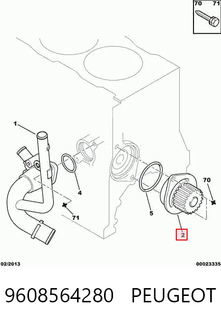 9608564280 Peugeot/Citroen Bomba de água (bomba) de esfriamento