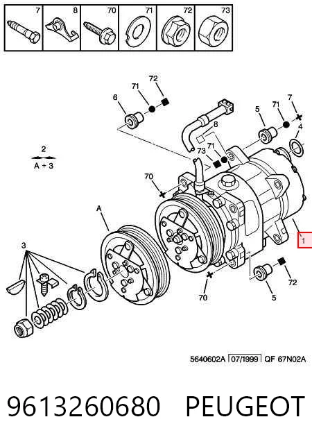 9613260680 Peugeot/Citroen Compressor de aparelho de ar condicionado