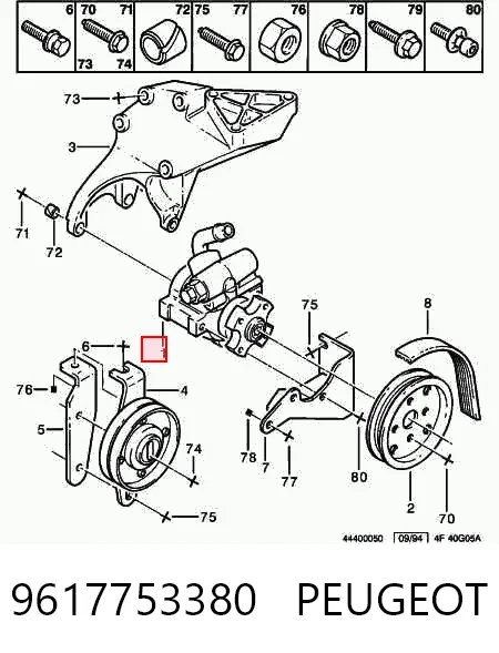 9617753380 Peugeot/Citroen Bomba da Direção hidrâulica assistida