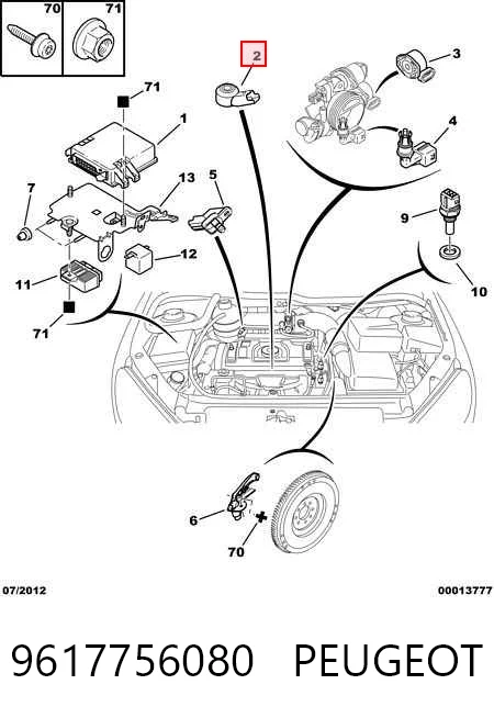 9617756080 Peugeot/Citroen Sensor de detonação