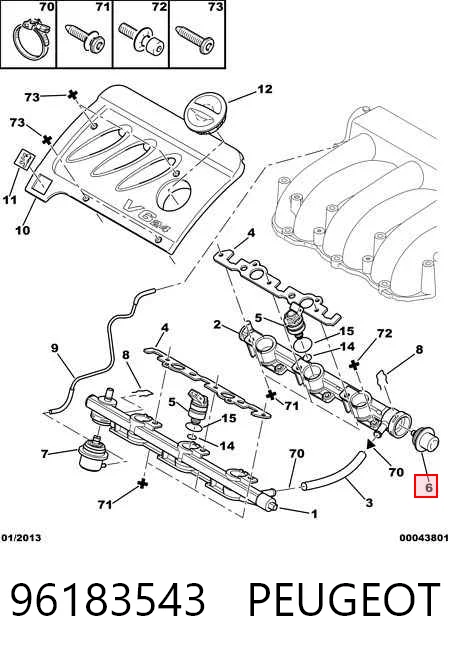 Regulador de pressão de combustível na régua de injectores para Peugeot 407  6D