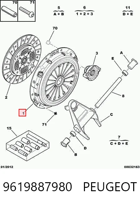 Cesta de embraiagem Peugeot 607  9D, 9U