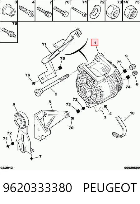 9620333380 Peugeot/Citroen Gerador