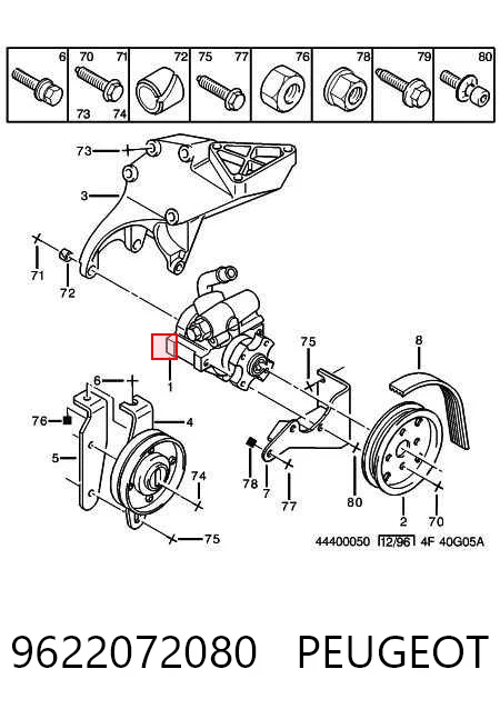 9622072080 Peugeot/Citroen Bomba da Direção hidrâulica assistida