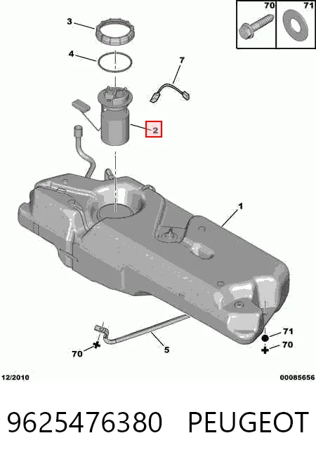 9625476380 Peugeot/Citroen Módulo de bomba de combustível com sensor do nível de combustível
