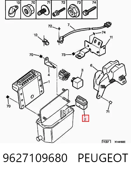 9627109680 Peugeot/Citroen Relê de bomba de gasolina elétrica