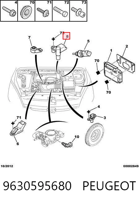 9630595680 Peugeot/Citroen Sensor de posição da árvore distribuidora