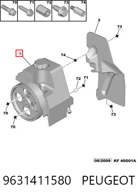 9631411580 Peugeot/Citroen Bomba da Direção hidrâulica assistida