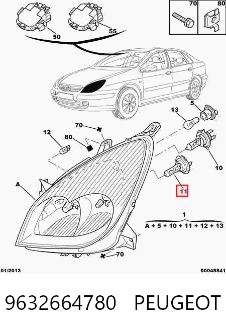 Luz direita Citroen C5 I DC