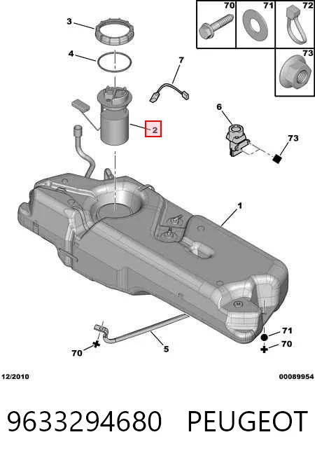 9633294680 Peugeot/Citroen Módulo de bomba de combustível com sensor do nível de combustível