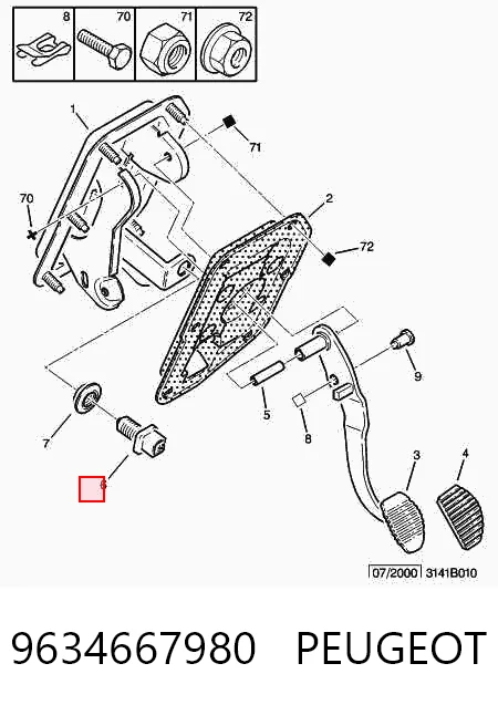 9634667980 Peugeot/Citroen Sensor de ativação do sinal de parada