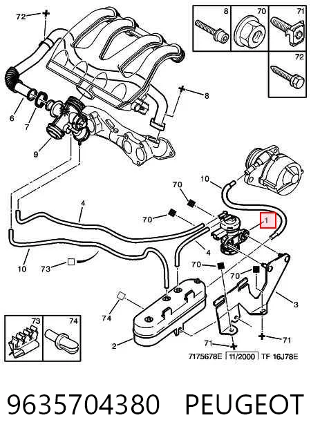 9635704380 Peugeot/Citroen Convertidor de pressão (solenoide) de supercompressão