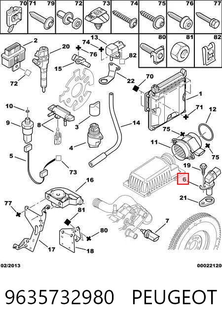 9635732980 Peugeot/Citroen Sensor de posição (de revoluções) de cambota