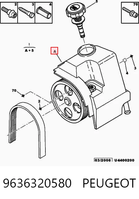 9636320580 Peugeot/Citroen Bomba da Direção hidrâulica assistida