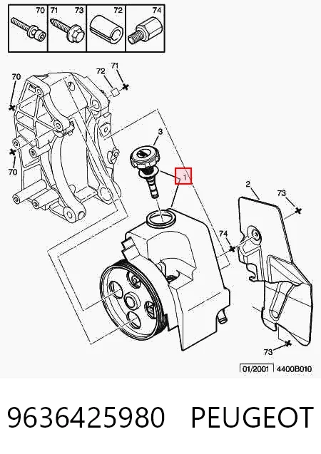 9636425980 Peugeot/Citroen Bomba da Direção hidrâulica assistida