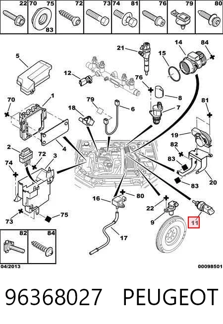 96368027 Peugeot/Citroen Sensor de temperatura do fluido de esfriamento