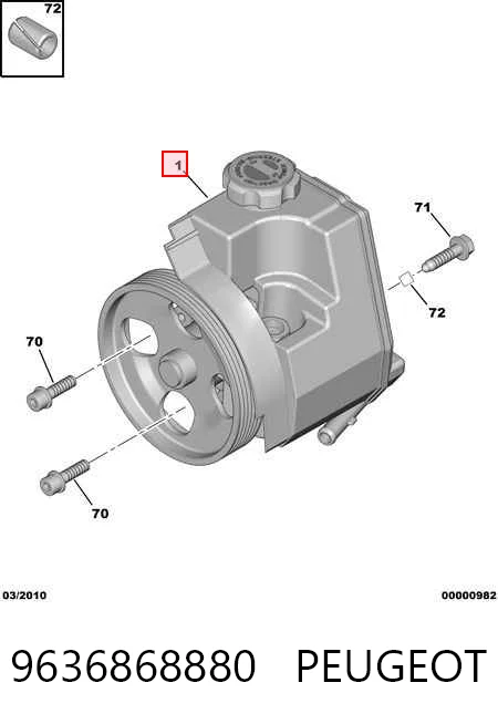 9636868880 Peugeot/Citroen Bomba da Direção hidrâulica assistida