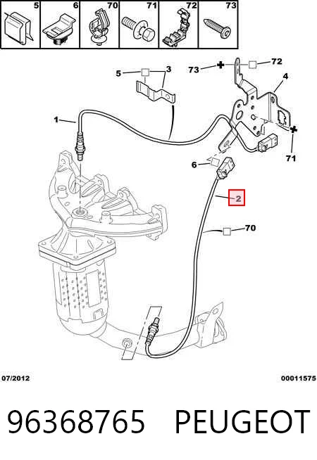 96368765 Peugeot/Citroen Sonda lambda, sensor de oxigênio depois de catalisador