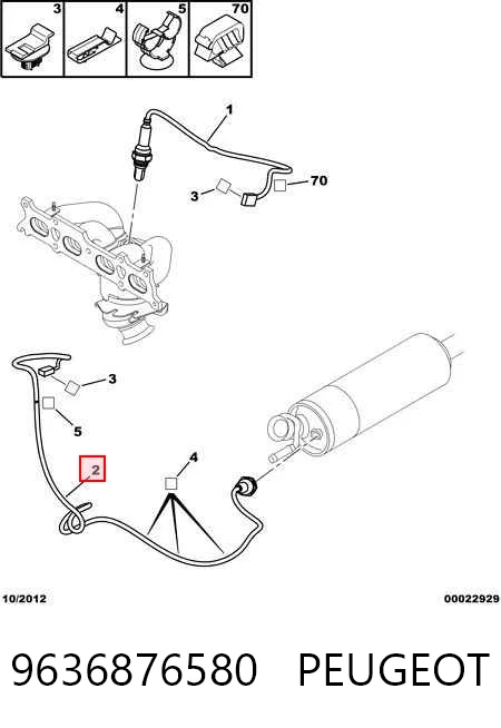 9636876580 Peugeot/Citroen Sonda lambda, sensor de oxigênio depois de catalisador